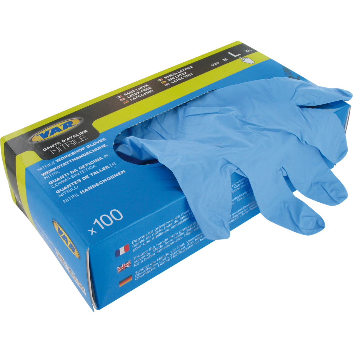 Box 100 nitrile mechanic's gloves - size L