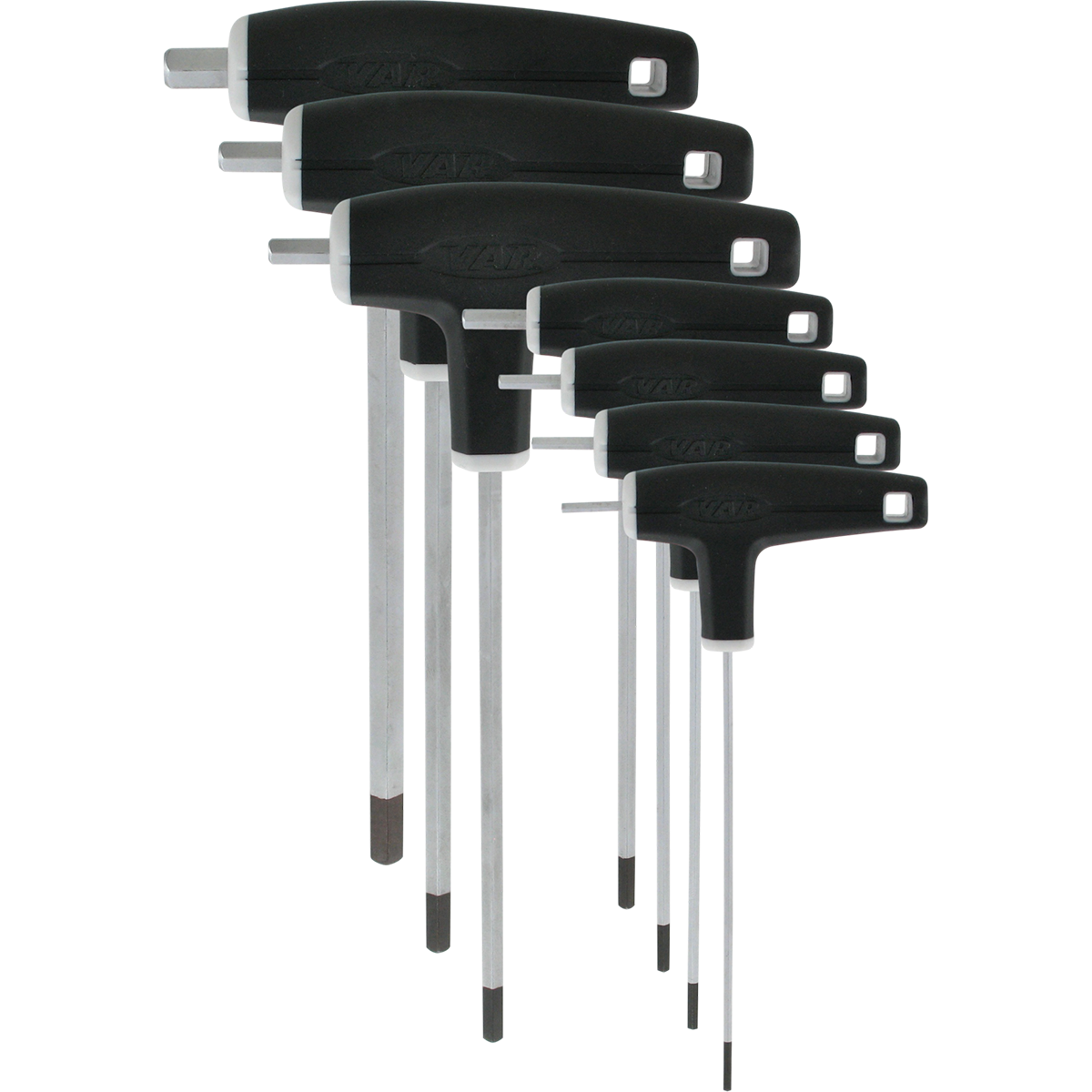 Set 7 P-handled hex wrenches from 2 to 8mm