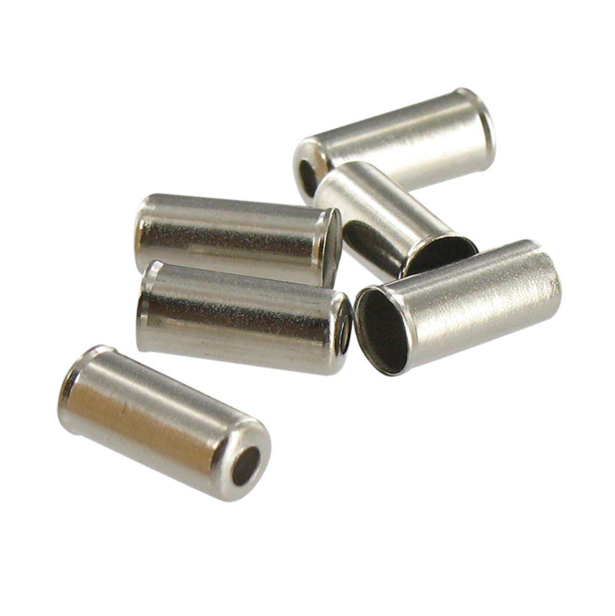 Cable housing ferrules 4 mm, chrome plating - 200 pcs / bottle