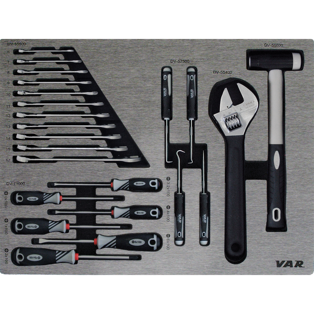 Tool tray for spanners, screwdrivers, hooks, hammer - TOOLS INCLUDED