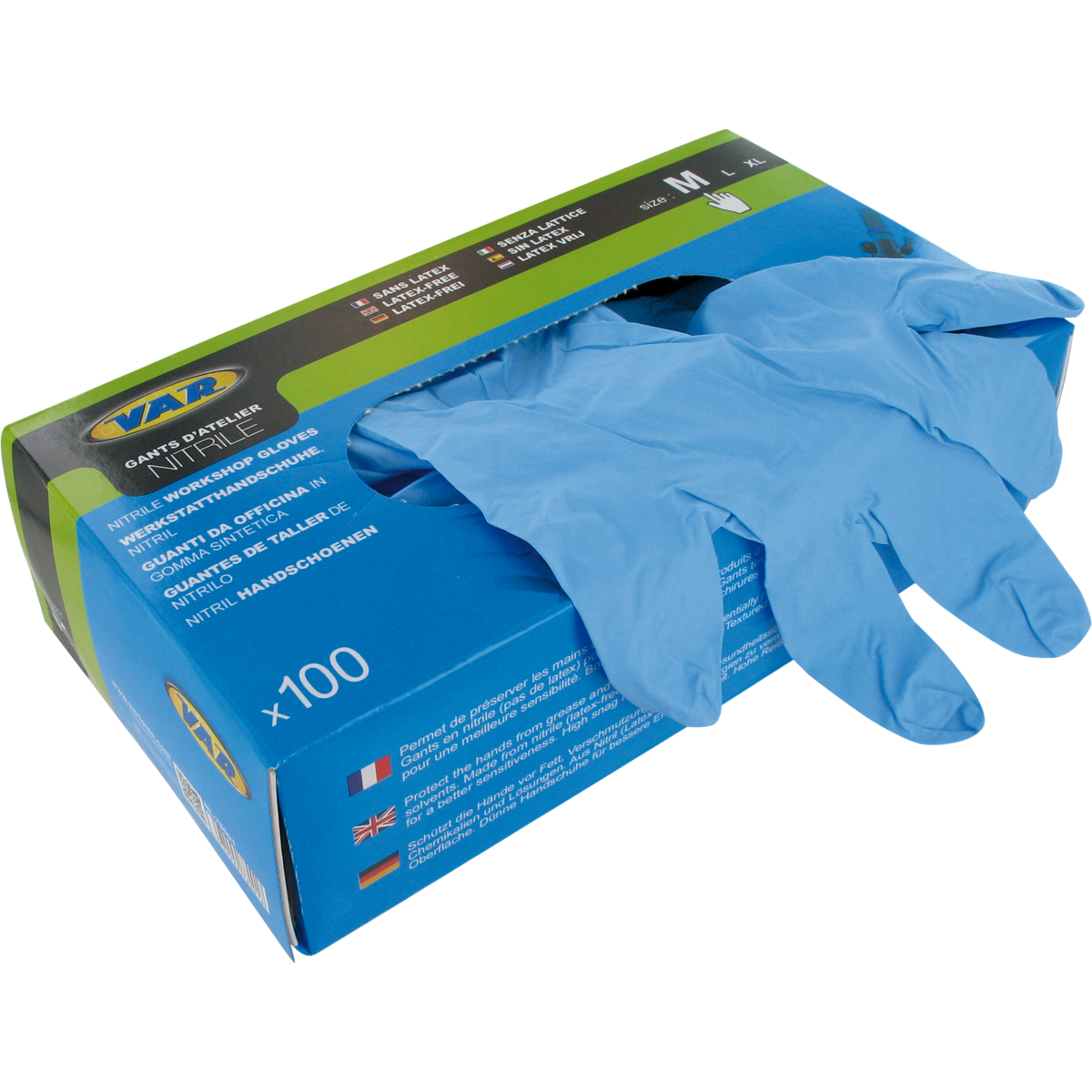 Box 100 nitrile mechanic's gloves - size M