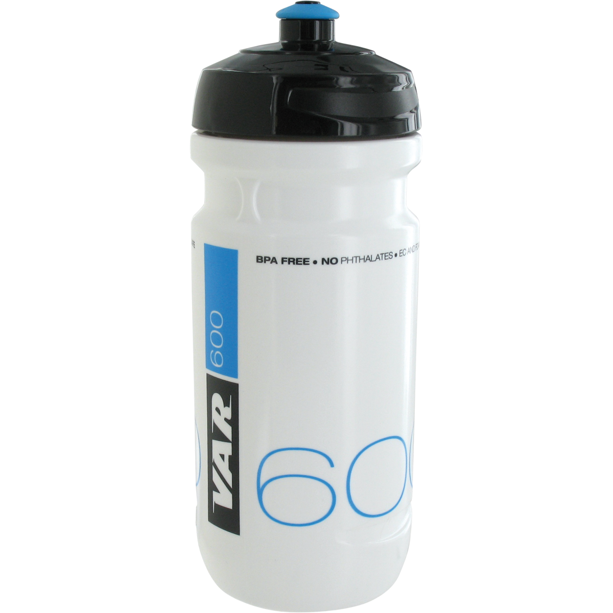 600ml white water bottle - black & blue